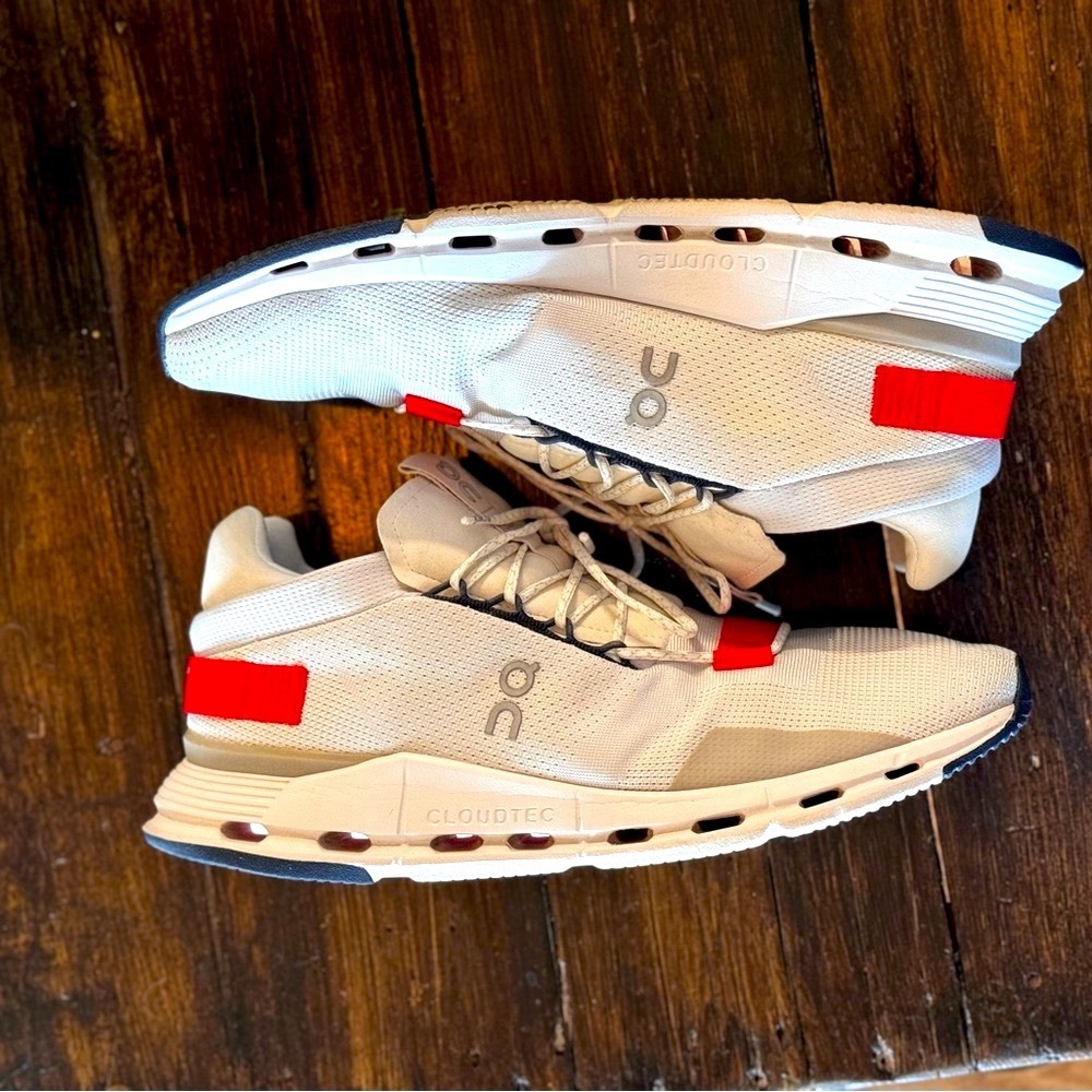 On Running Cloudnova in White & Red Size 12.5 US
